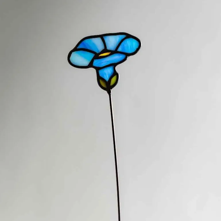 Handcrafted Stained Glass Flower Stakes - Birth Month - September