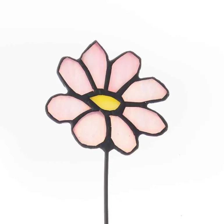 Handcrafted Stained Glass Flower Stakes - Birth Month - October