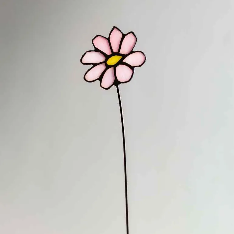 Handcrafted Stained Glass Flower Stakes - Birth Month - October