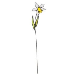Handcrafted Stained Glass Flower Stakes - Birth Month - December