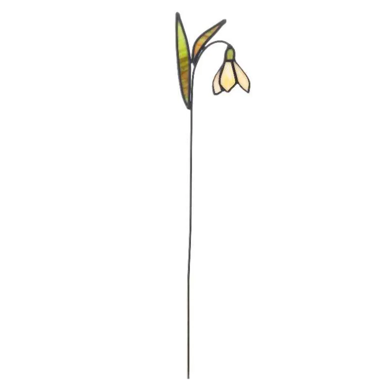Handcrafted Stained Glass Flower Stakes - Birth Month - January