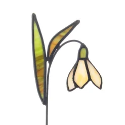 Handcrafted Stained Glass Flower Stakes - Birth Month - January