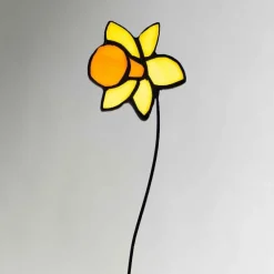 Handcrafted Stained Glass Flower Stakes - Birth Month - March