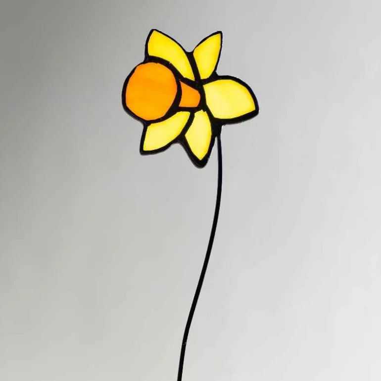 Handcrafted Stained Glass Flower Stakes - Birth Month - March