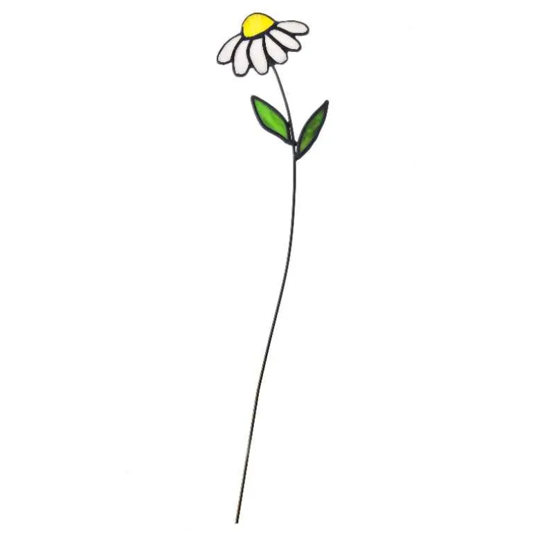 Handcrafted Stained Glass Flower Stakes - Birth Month - April