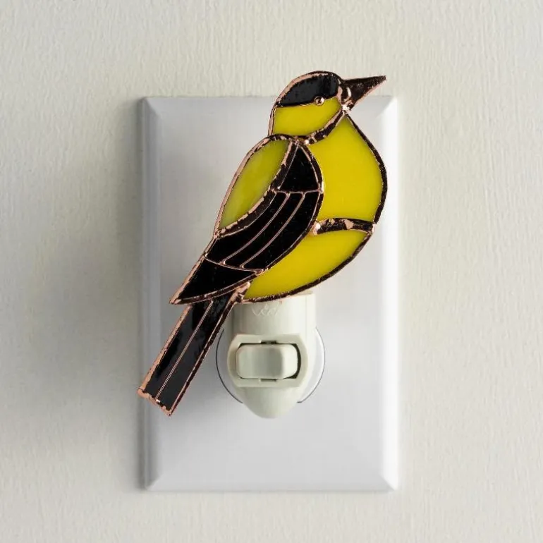 Handcrafted Stained Glass Goldfinch Night Light