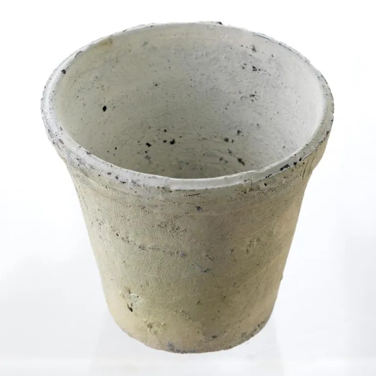 Handcrafted White Stone Terracotta Planters, Set of 5