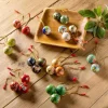 Hand-Painted Paper Mache Ornaments, Set of 24