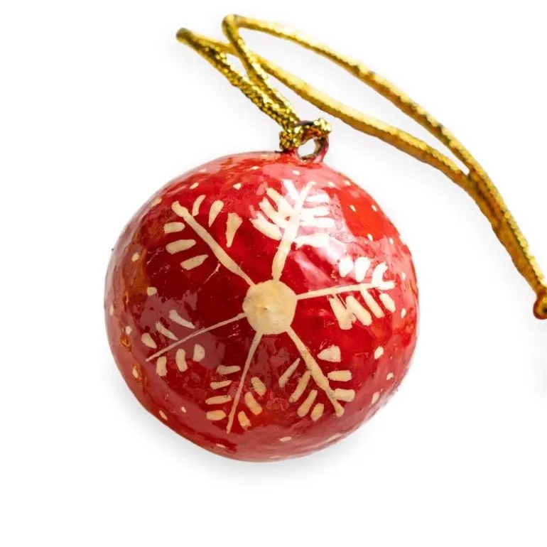 Hand-Painted Paper Mache Ornaments, Set of 24
