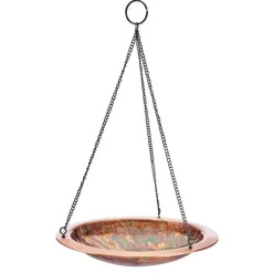 Hanging Fired Copper Bird Bath/ Feeder