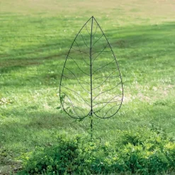 55"H Iron Leaf Trellis Stake