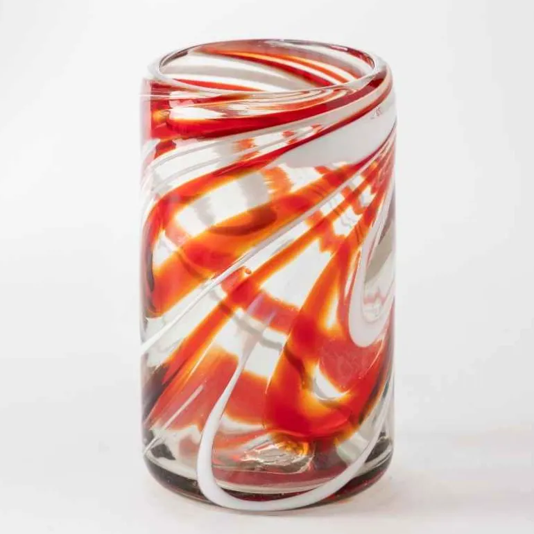 Holiday Swirl Recycled Glass Pints, Set of 4