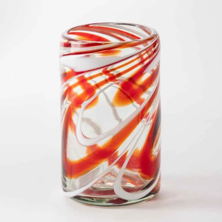 Holiday Swirl Recycled Glass Pints, Set of 4