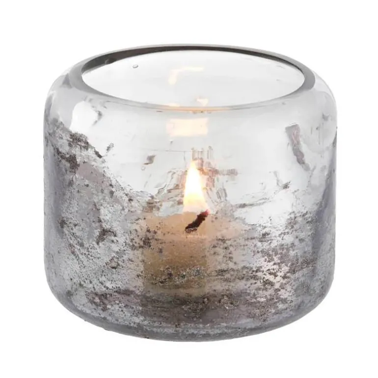 Hubbard Glass Tealight Holders - Gray Glaze