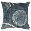 Indoor/Outdoor Blue Circle Pillow, 18" sq