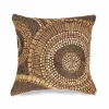Indoor/Outdoor Brown Circle Pillow, 18" sq.
