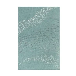 Indoor/ Outdoor Carmel School Of Fish Area Rug, 5 x 7 (aqua)