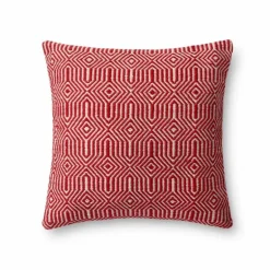 Indoor/Outdoor Colorful Pillow, 22" sq. - Red