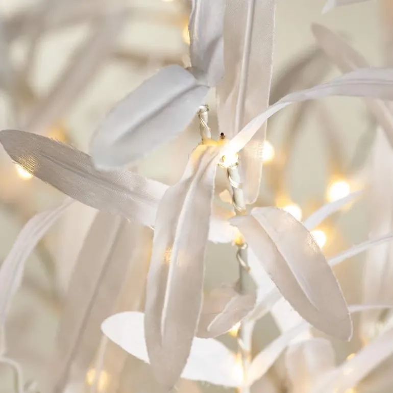 Indoor/ Outdoor Faux Lighted Olive Tree, 5' - White