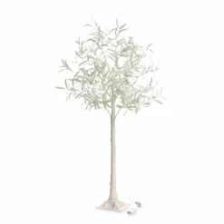 Indoor/ Outdoor Faux Lighted Olive Tree, 5' - White