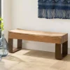 Indoor/ Outdoor Montanha Reclaimed Wood and Metal Bench