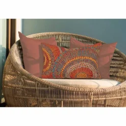 Indoor/Outdoor Saffron Circle Lumbar Pillow, 12 x 18