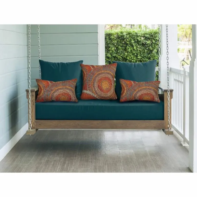 Indoor/Outdoor Saffron Circle Lumbar Pillow, 12 x 18