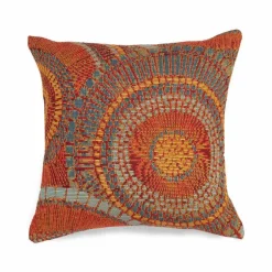 Indoor/Outdoor Saffron Circle Pillow, 18" sq.