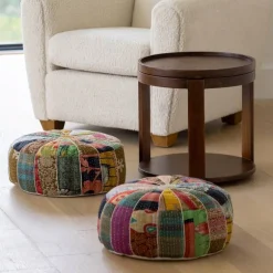 Kantha Pouf Tea Table