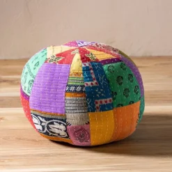 Kantha Sphere Throw Pillow
