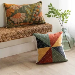 Kantha Stitch Pillow