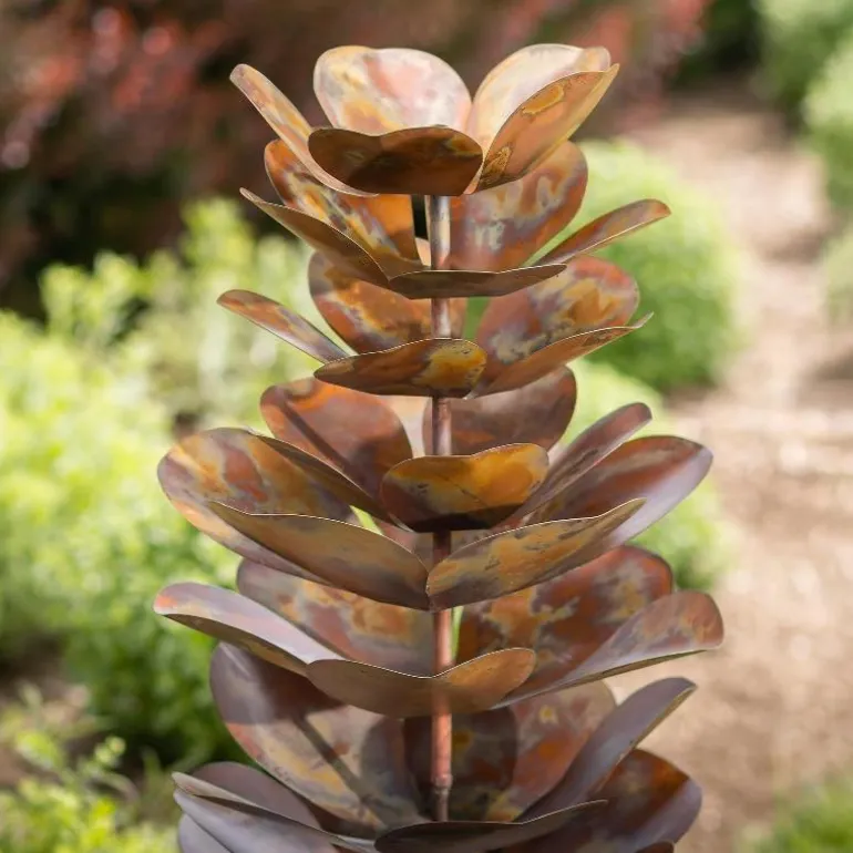 Large-Scale Pinecone Metal Garden Sculpture