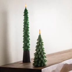 LED Wax Tree Taper Candle with Realistic Wick