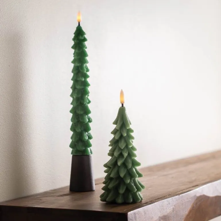 LED Wax Tree Taper Candle with Realistic Wick