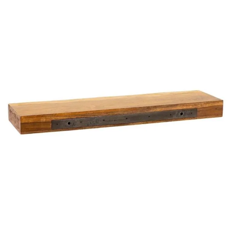 Live-Edge Mango Wood Floating Shelf, 36"L x 10"W