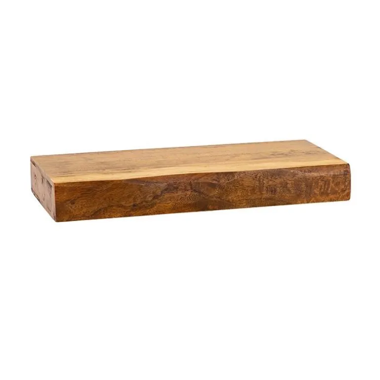 Live-Edge Mango Wood Floating Shelf, 24"L x 10"W