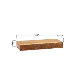 Live-Edge Mango Wood Floating Shelf, 24
