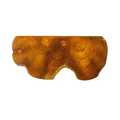 Live Edge Teak Floating Shelves, Set of 3