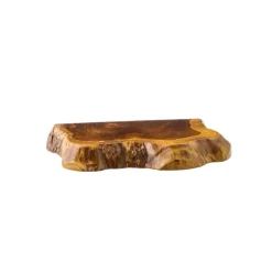 Live Edge Teak Floating Shelves, Set of 3