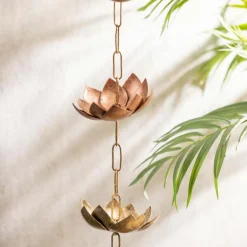 Lotus Metal Rain Chain (72")