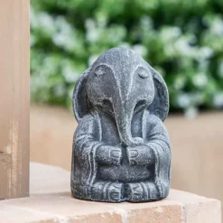 Meditating Elephant Statue, 8"H