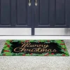 Merry Christmas Holly Coir Doormat
