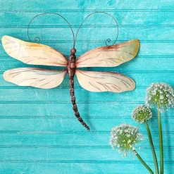Metal and Capiz Dragonfly Wall Decor - Pearl