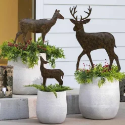 Metal Deer Family Stakes, Set of 3