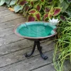 Metal Lily Pad Birdbath with Tripod Stand
