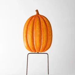 Metal Pumpkin Garden Stakes, Set of 4