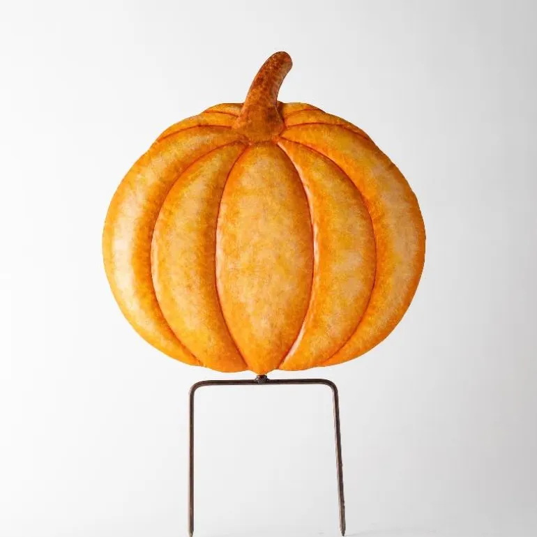 Metal Pumpkin Garden Stakes, Set of 4