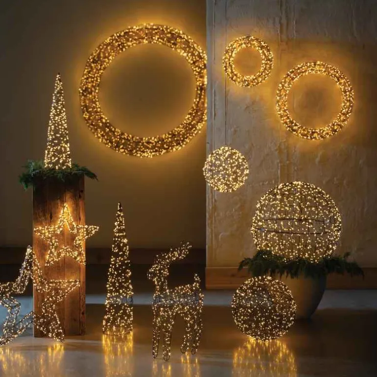 23" Micro Led Black Metal Reindeer