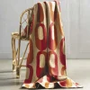 Mid-Century Modern Knitted Throw - Lava