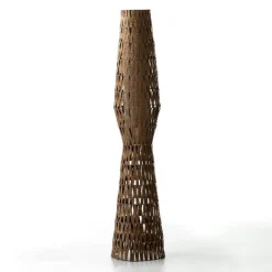 Mid-Mod Tall Rattan Woven Floor Lamp